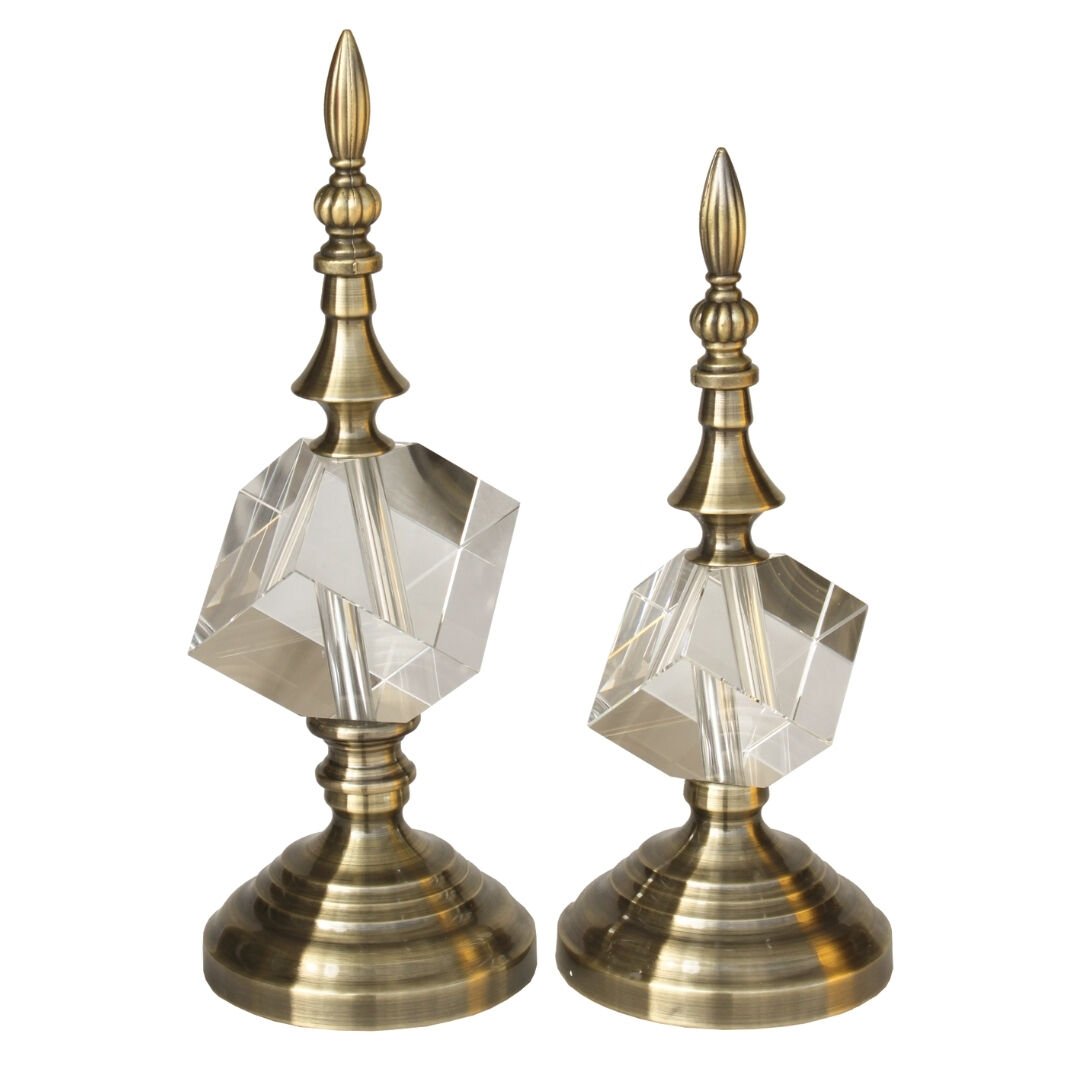 2li Set Kristal Küp Bronz 11X31cm