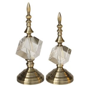 2li Set Kristal Küp Bronz 11X31cm