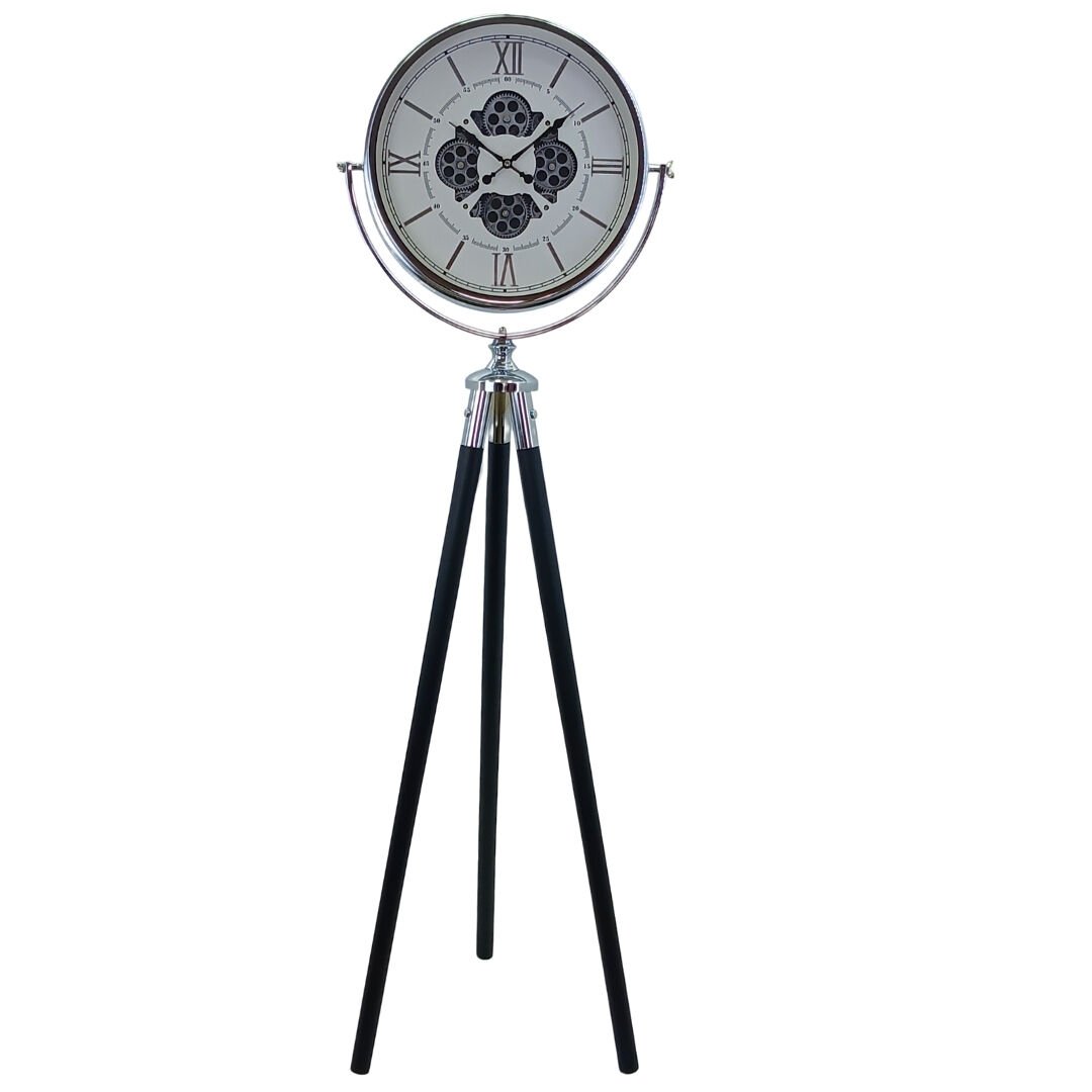 Çarklı Krom Tripot Saat 52x170cm
