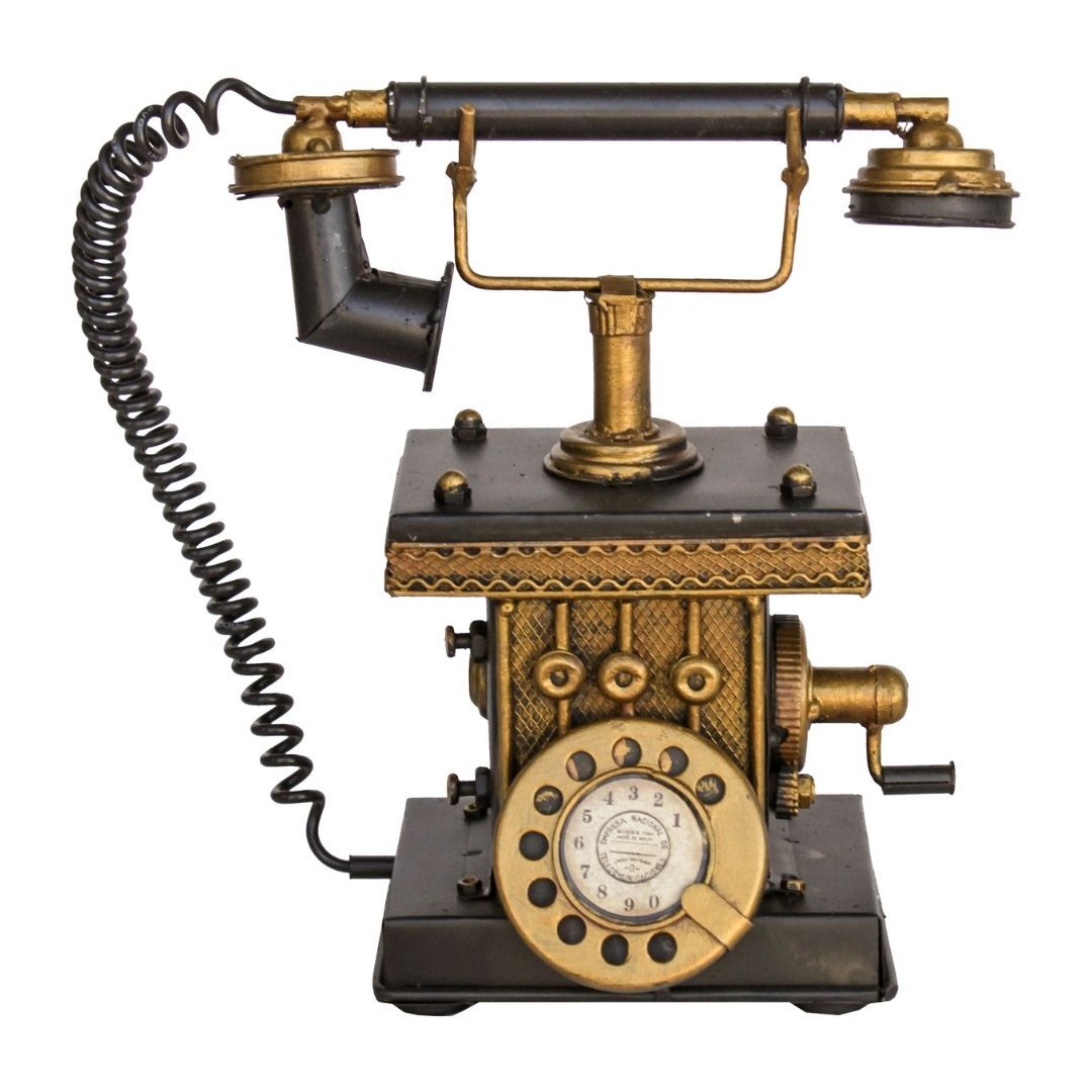 Metal Telefon Kumbaralı 22x23cm