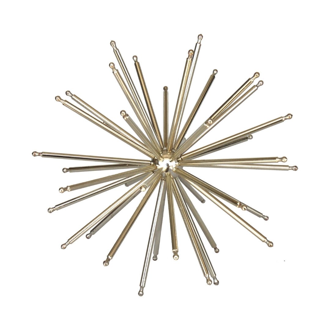 Metal Kirpi Dekor Gümüş 24x24cm