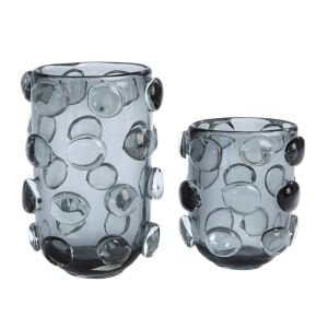 2li Set Cam Vazo Füme 18x29cm