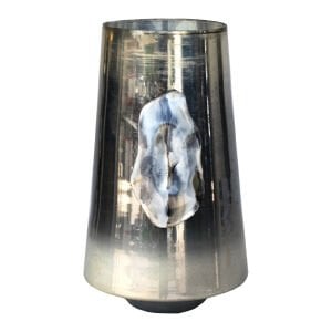 Doğaltaşlı Cam Vazo 19x32cm