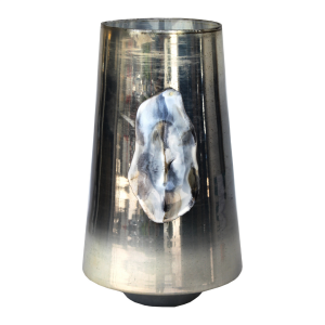 Doğaltaşlı Cam Vazo 19x32cm