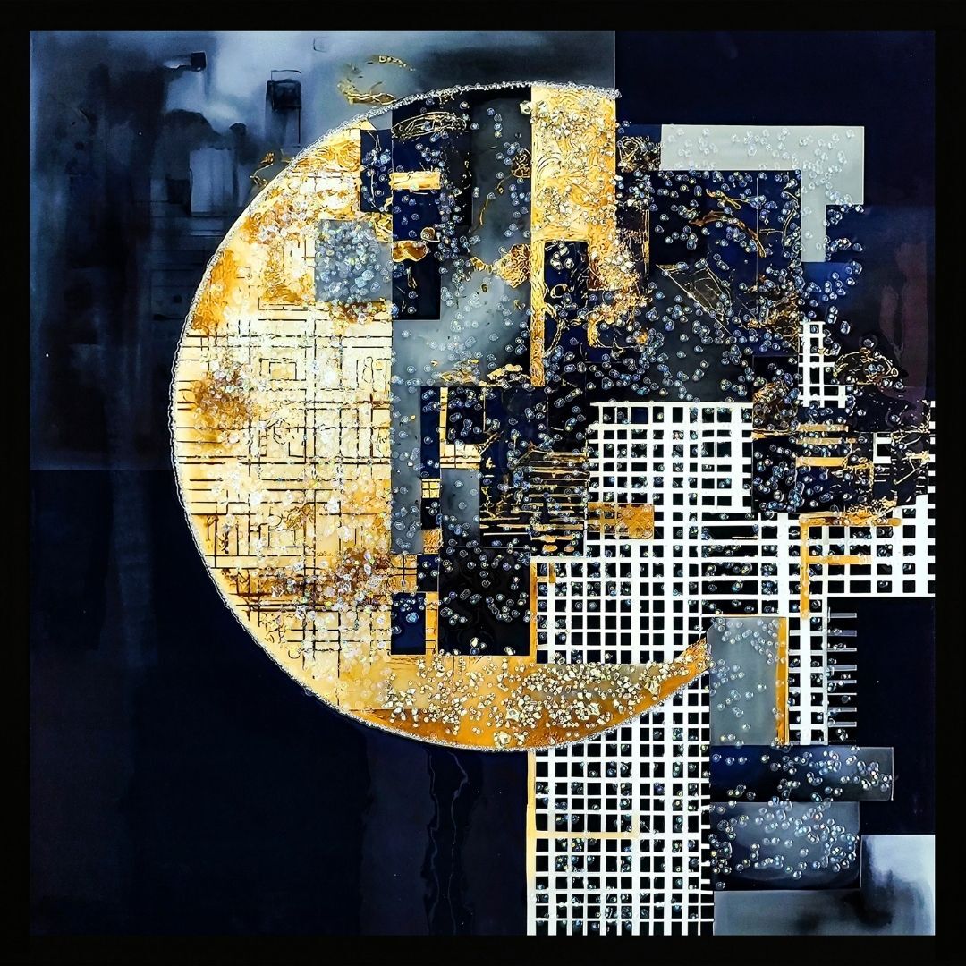 Epoksi Soyut Tablo 85x85cm