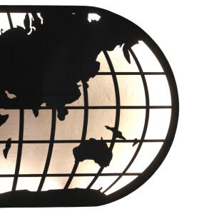 Ledli Metal Dünya Haritası 100x200cm