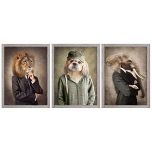 UV 3 lü Set Mr.Animal Tablo 80x180cm