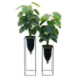 2 li Set Bitkili Saksı Gümüş 75x140cm