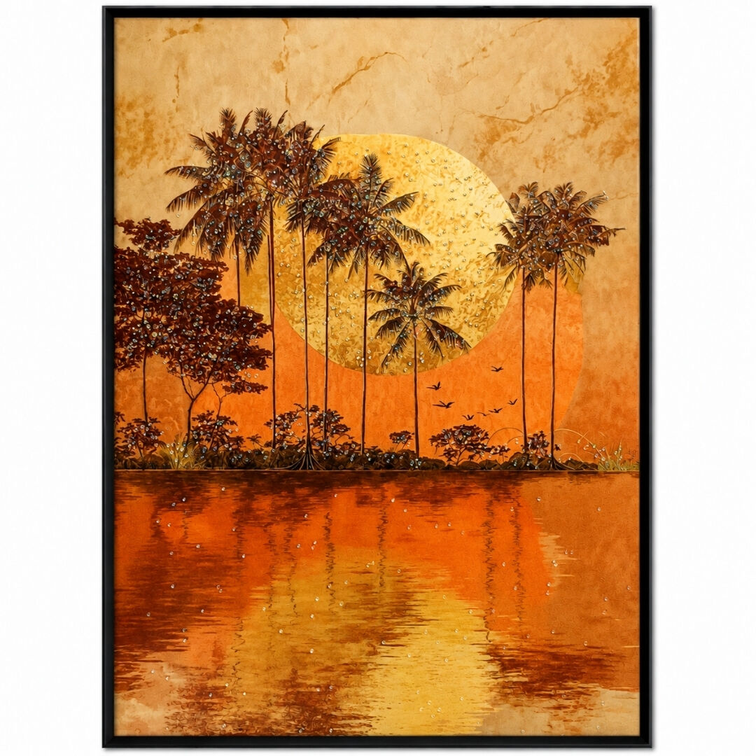 Epoksi Gün Batımı Tablo 85x125cm