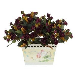 Metal Saksılı Güller 50x37cm