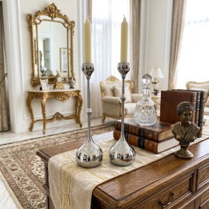 2li Set Silver Şamdan