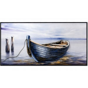 Kayık Rölyef Tuval Tablo 70x140cm