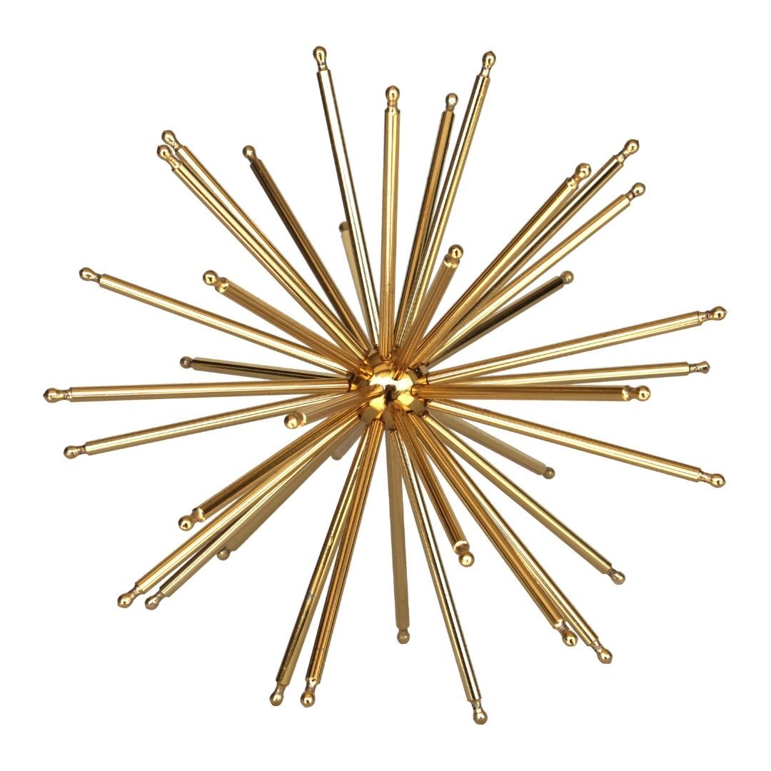 Metal Kirpi Dekor Altın 24x24cm