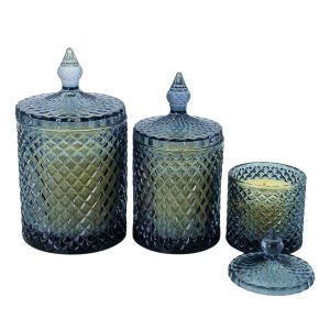 3lü Set Cam Mum Füme 12x21cm
