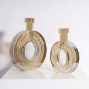 2li Set Kristal Vazo Amber 18x23cm