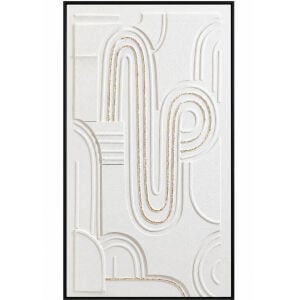 Bohem Rölyef Tuval Tablo Beyaz 70x140cm