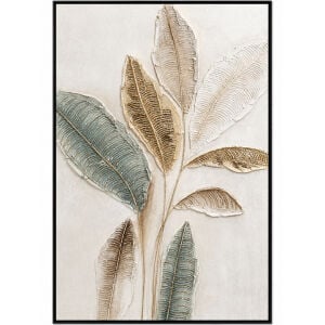 Yapraklar Rölyef Tuval Tablo 80x120cm