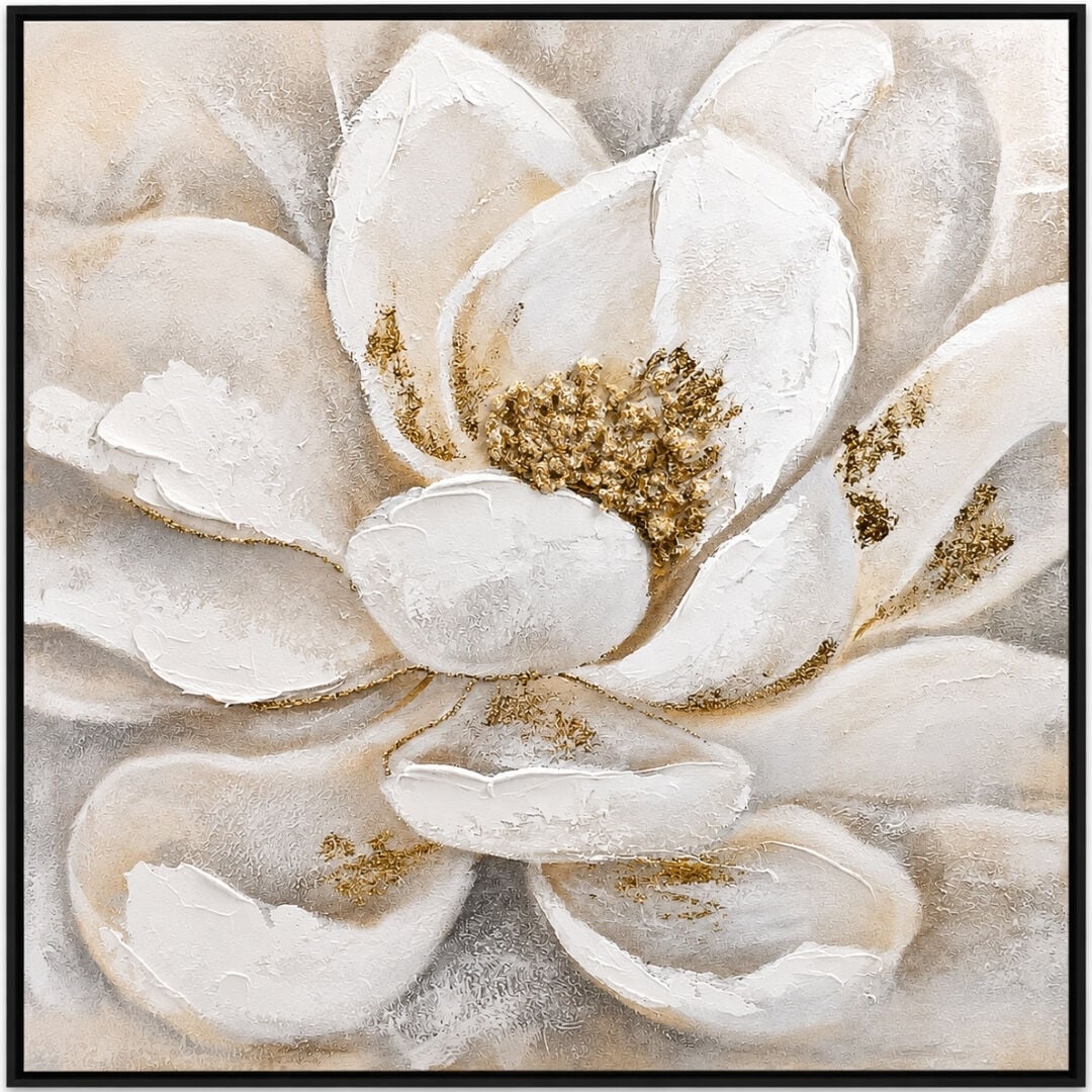 Çiçek Rölyef Tuval Tablo 100x100cm