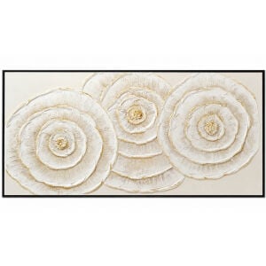 Çiçekli Rölyef Tuval Tablo 70x140cm