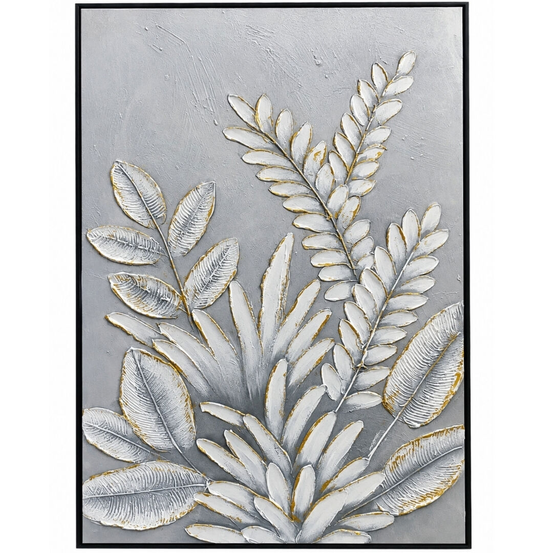 Yapraklar Rölyef Tuval Tablo 80x120cm