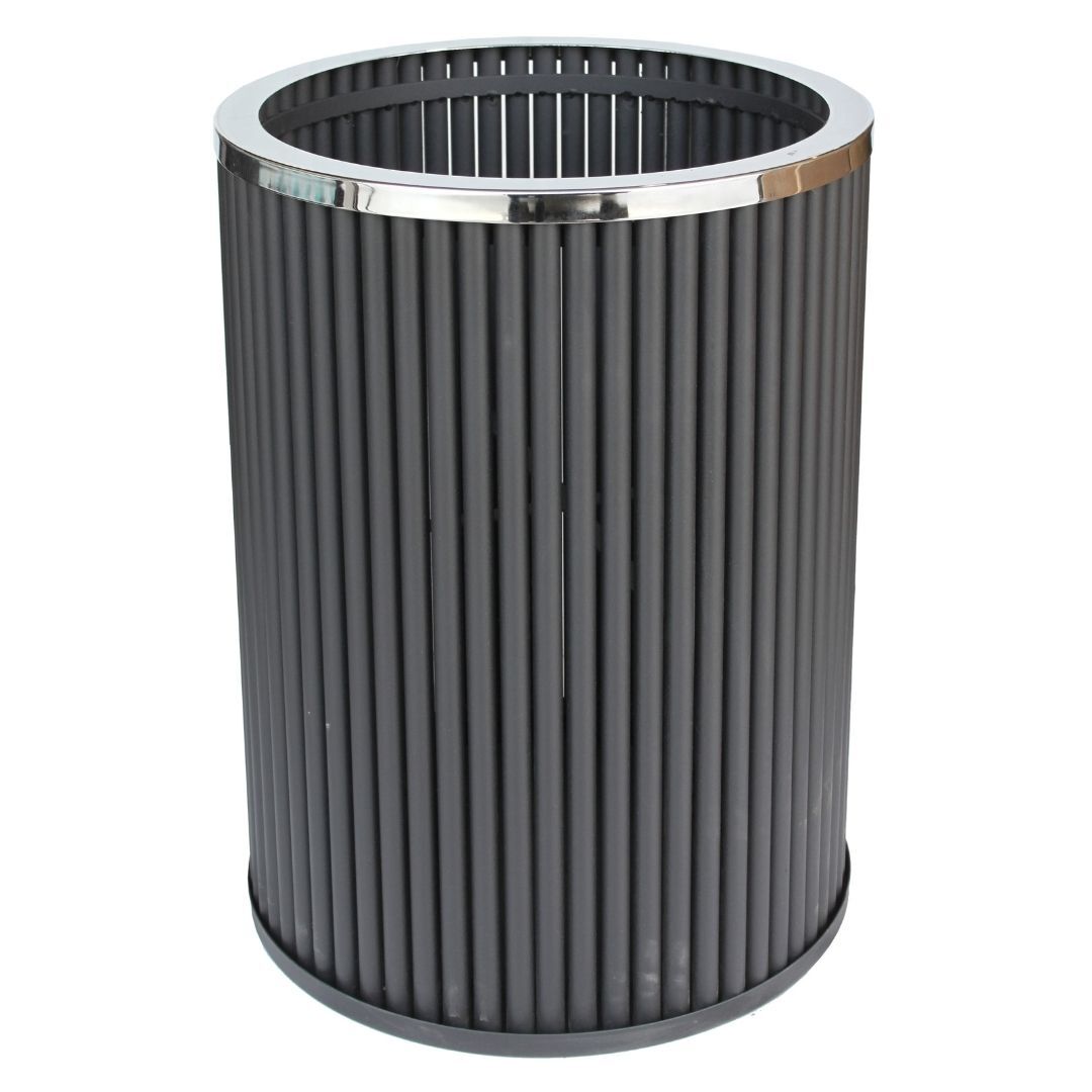 Metal Boru Saksı Gümüş 45x61cm