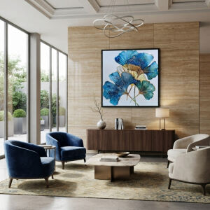 Epoksi Ginkgo Yaprak Tablo 85x85cm