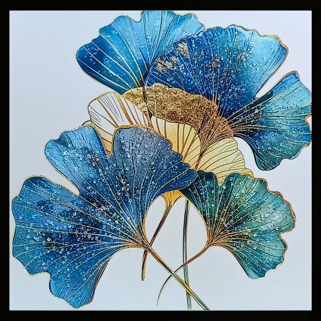 Epoksi Ginkgo Yaprak Tablo 85x85cm