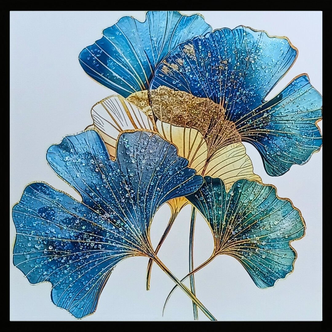 Epoksi Ginkgo Yaprak Tablo 85x85cm