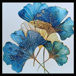 Epoksi Ginkgo Yaprak Tablo 85x85cm