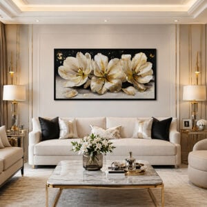 Epoksi Çiçekler Tablo 75x145cm