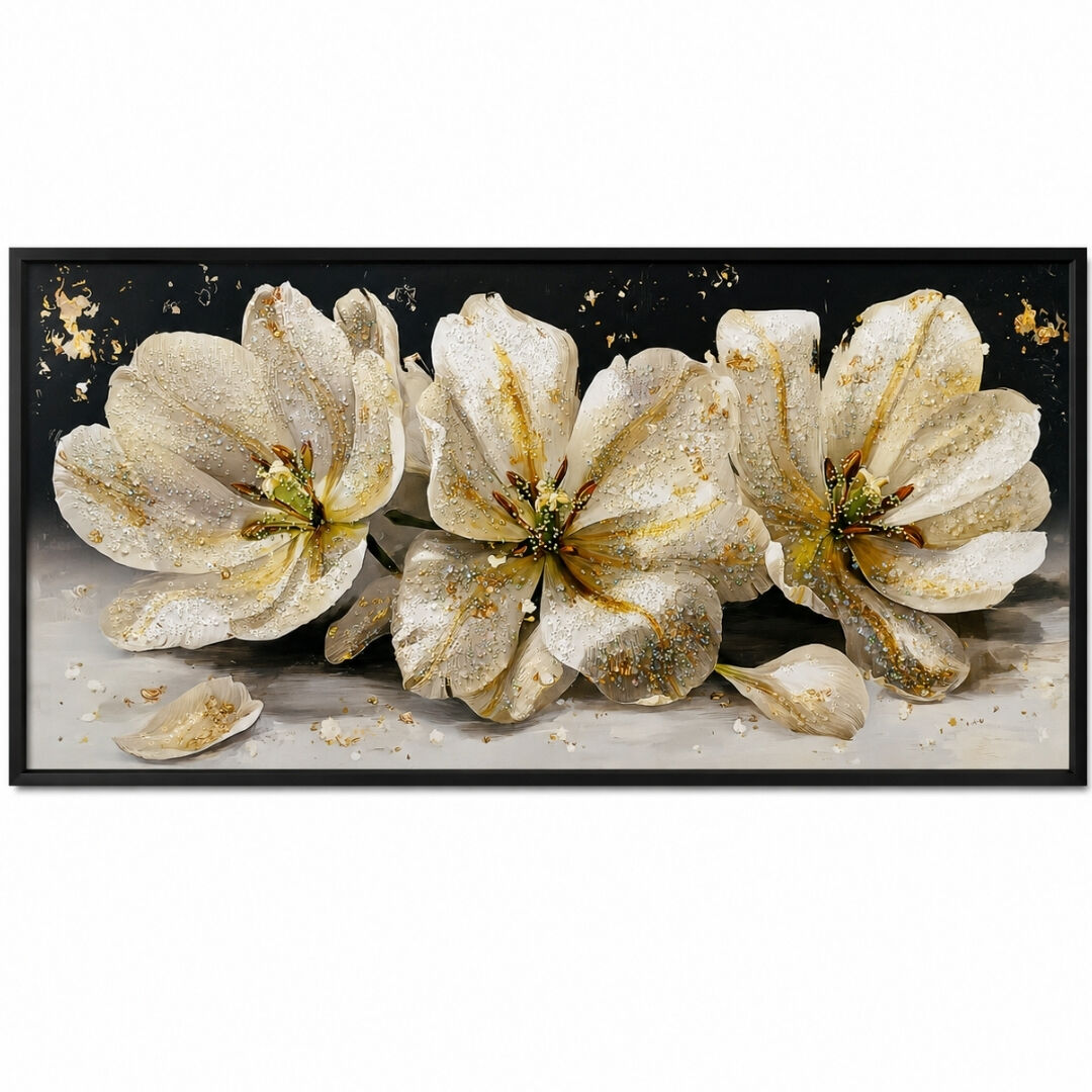 Epoksi Çiçekler Tablo 75x145cm
