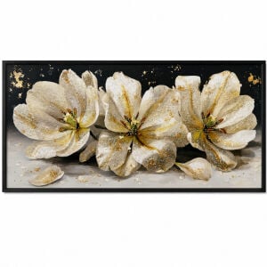 Epoksi Çiçekler Tablo 75x145cm