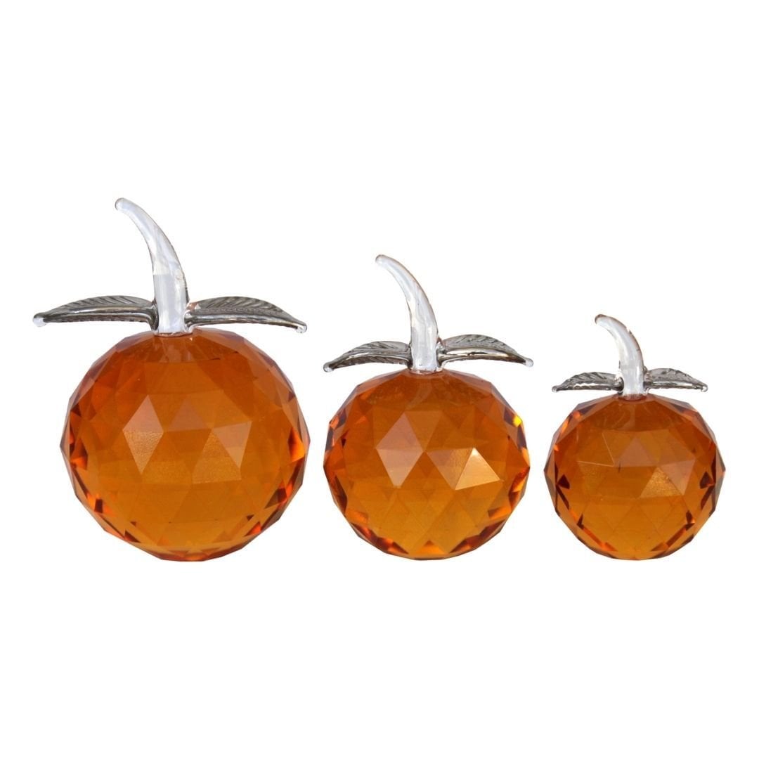 2li Set Kristal Elma Turuncu 7x10cm