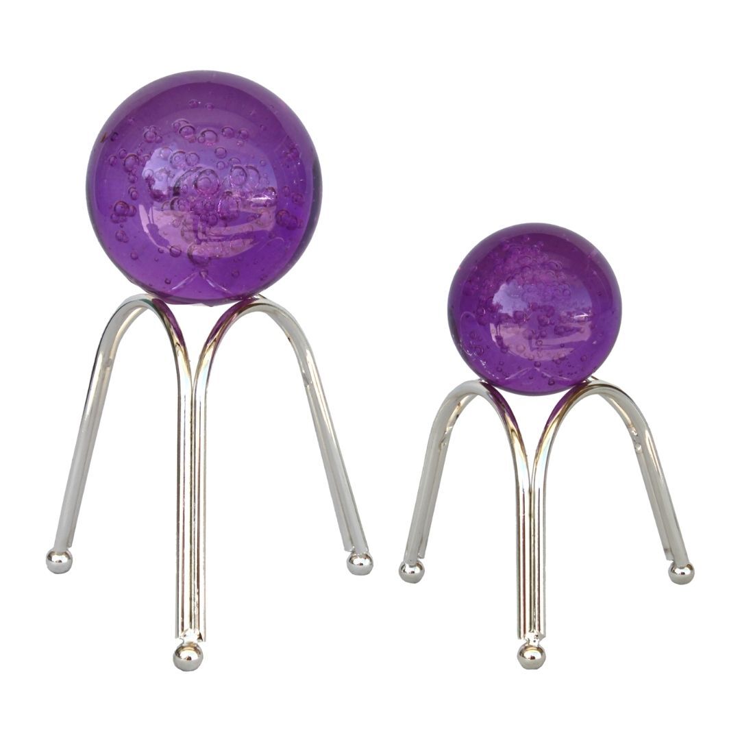 2li Set Ayaklı Küre Mor 11x19cm