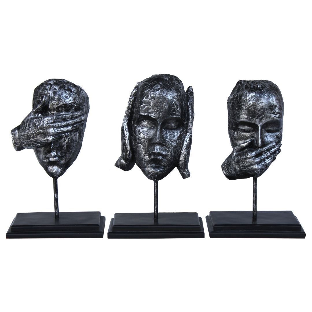 3lü Set Human G.D.B Gümüş 22x34cm