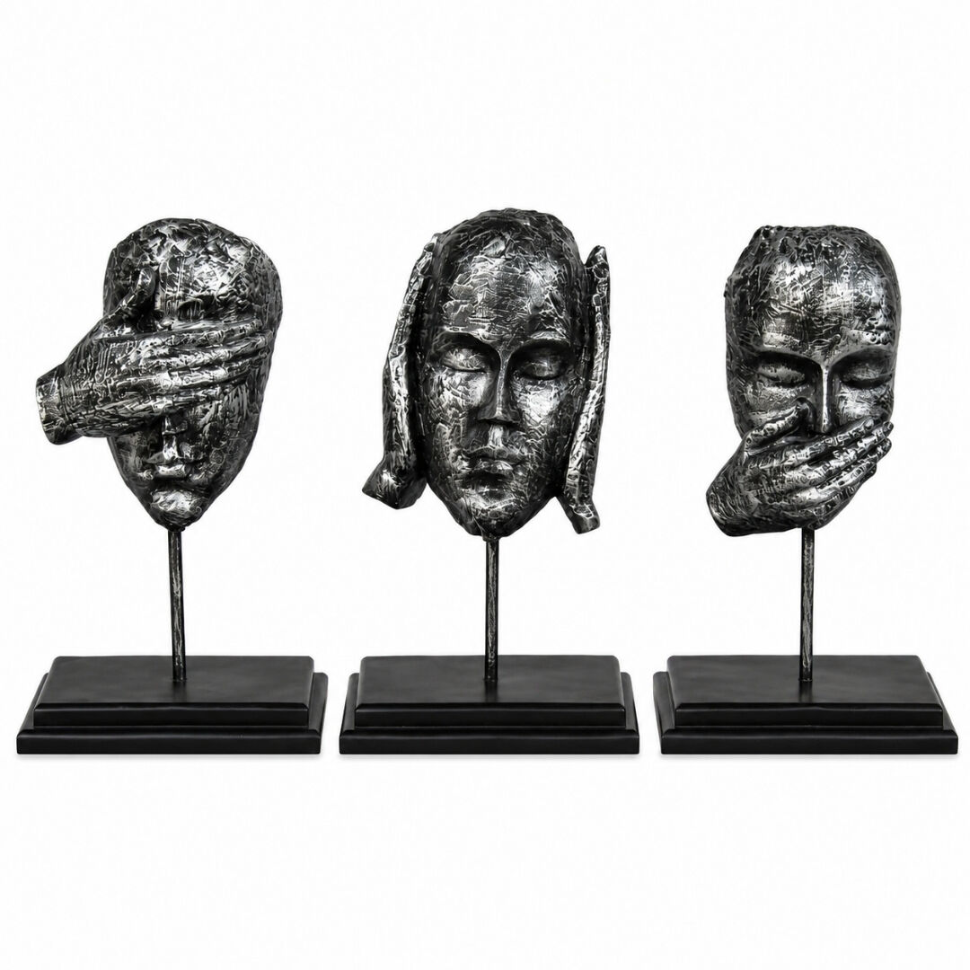 3lü Set Human G.D.B Gümüş 22x34cm