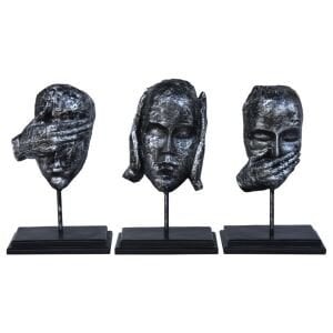 3lü Set Human G.D.B Gümüş 22x34cm