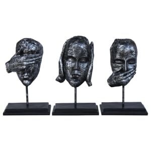 3lü Set Human G.D.B Gümüş 22x34cm