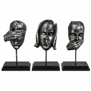 3lü Set Human G.D.B Gümüş 22x34cm