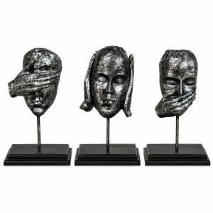 3lü Set Human G.D.B Gümüş 22x34cm
