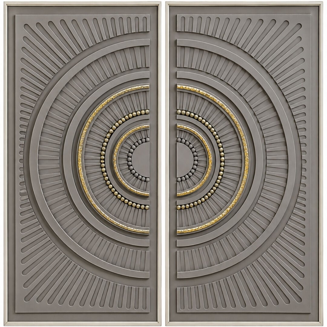 2li Set Soyut Rölyef Tuval Tablo 140x140cm