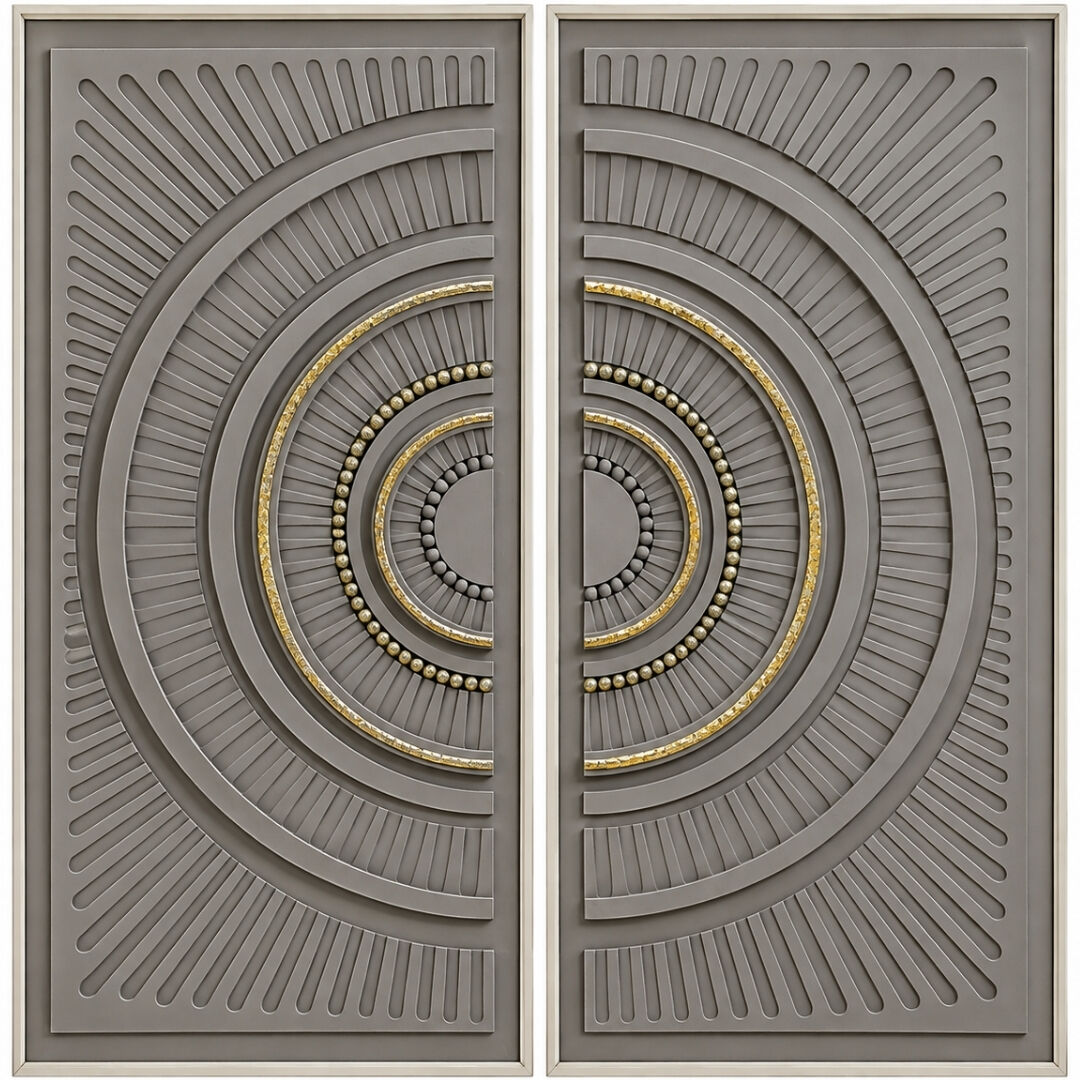 2li Set Soyut Rölyef Tuval Tablo 140x140cm