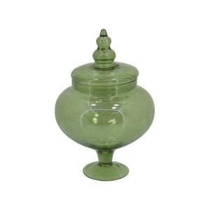 Cam Şekerlik Yeşil Büyük 22x32cm