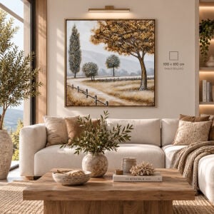 Manzara Rölyef Tuval Tablo 80x80cm