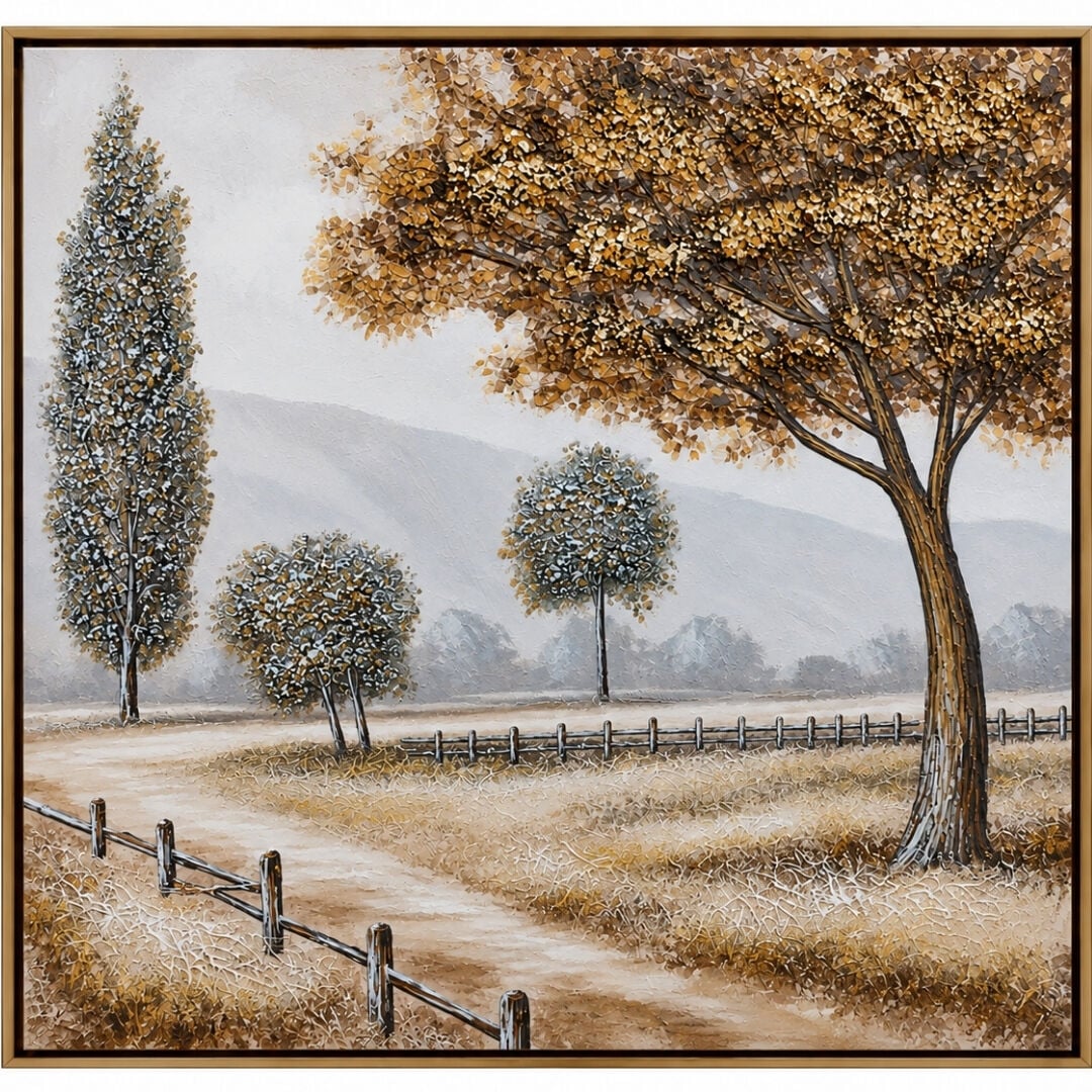 Manzara Rölyef Tuval Tablo 80x80cm