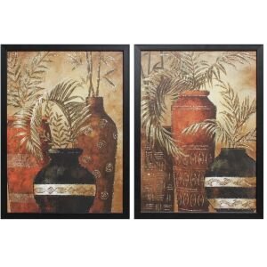 2 li Set Yaprak Tuval Tablo 105x150cm