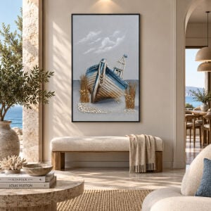 Kayık Rölyef Tuval Tablo 80x120cm