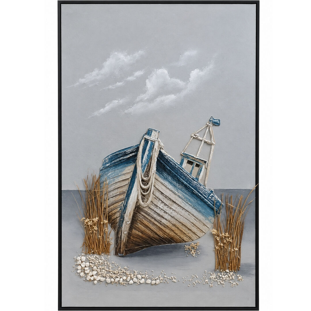 Kayık Rölyef Tuval Tablo 80x120cm