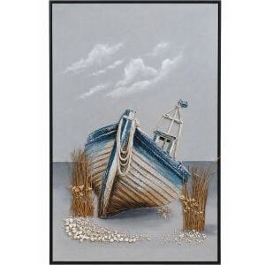 Kayık Rölyef Tuval Tablo 80x120cm