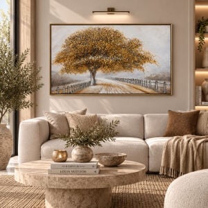 Ağaç Rölyef Tuval Tablo 60x120cm